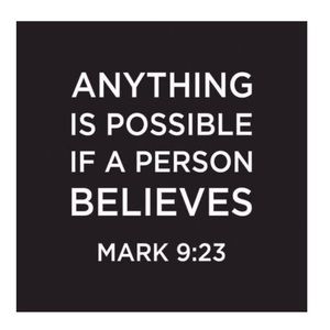 Scripture Mark 9:23 Cocktail Beverage Paper Napkins, 20 ct